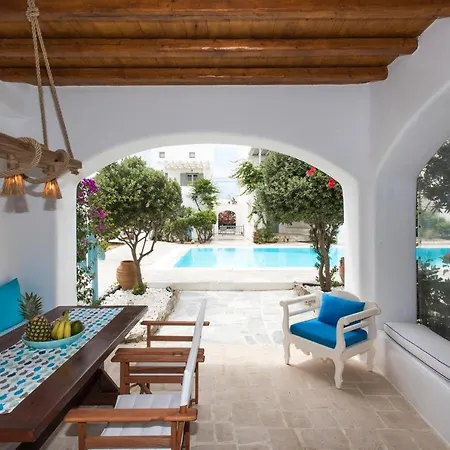 Mykonian Style W Shared Pool Houses & Nighttime Security Guard Ornos  Exterior photo